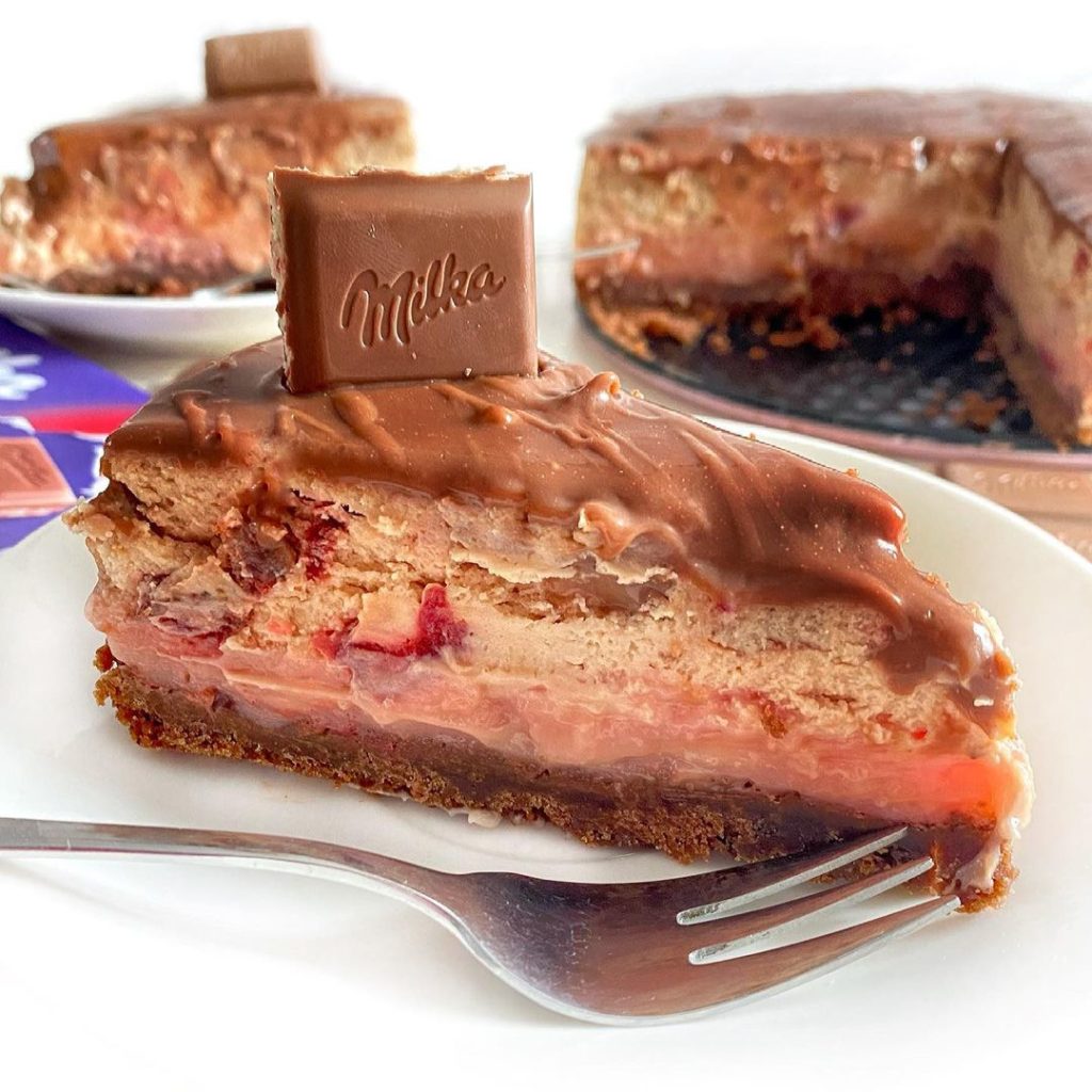 Milka cheesecake s jahodami - receptar.online